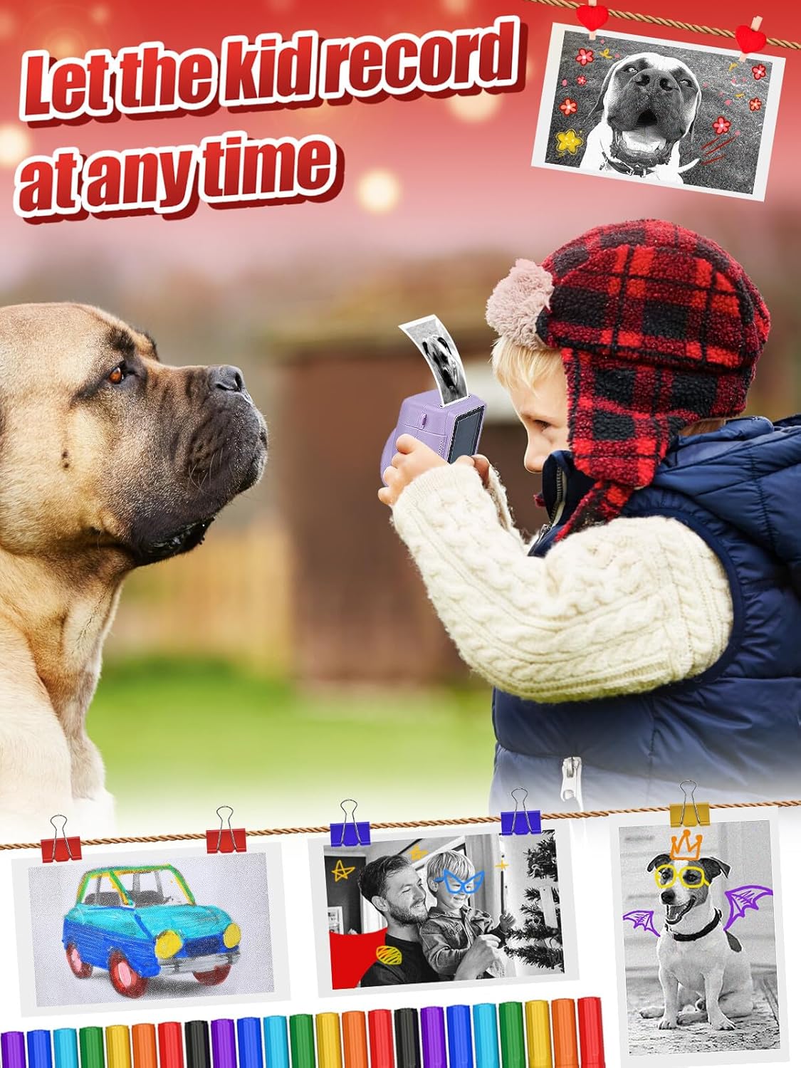 18 Rolls Kids Instant Camera Print Refill Paper - Photo Printer Thermal Paper Rolls, Instant Print Camera Refill Paper for 4 5 6 7 8 9 10 Year Old Girls Boys Birthday Gifts