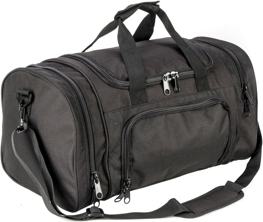 Gym Duffel Bag for Men Sports Duffel Bag with Shoe Compartment (BLACK-Model A)