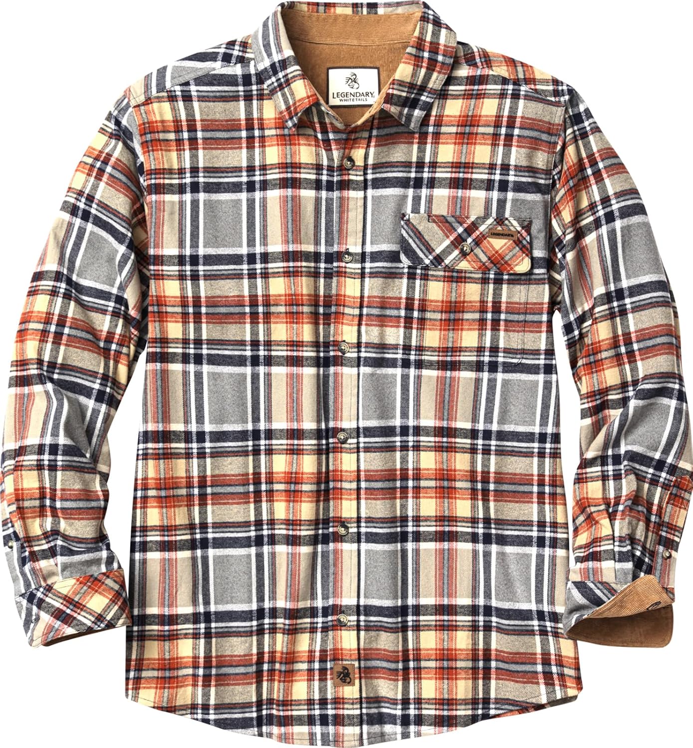 Legendary Whitetails Men's Flannel Shirt Long Sleeve Button Down 100% Cotton