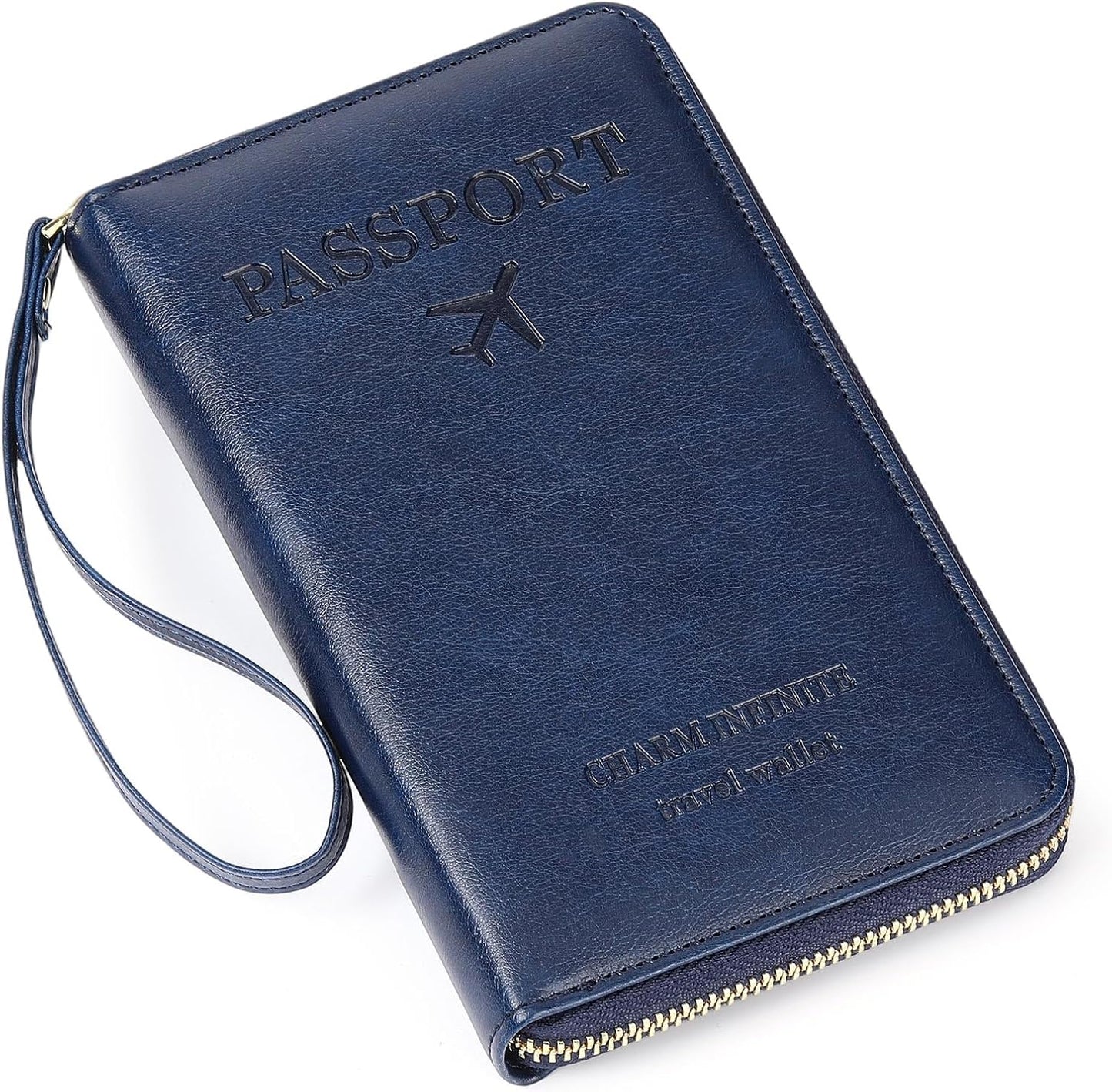 Leather RFID Blocking Passport Holder Travel Wallet, Passport Cover/Travel Wallet for Women/Men with