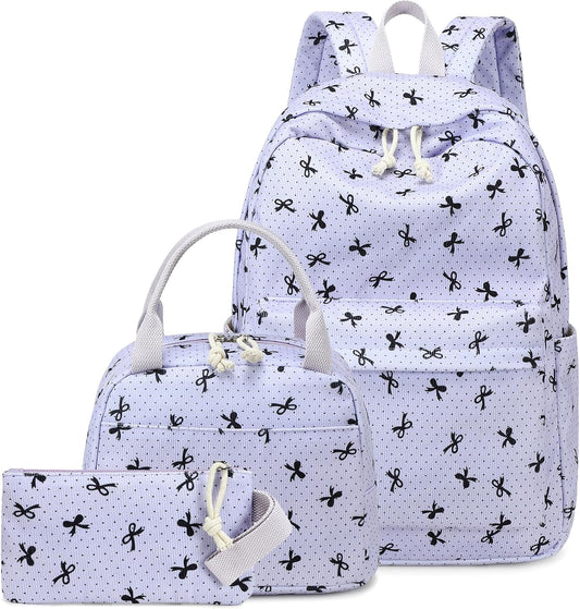 LEDAOU Backpack for Girls School Bag Kids Bookbag Teen Backpack Set Daypack with Lunch Bag and Pencil Case