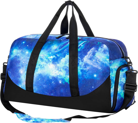 Choco Mocha Kids Duffle Bag - Boys & Toddlers Travel & Overnight Bag - Blue-Green