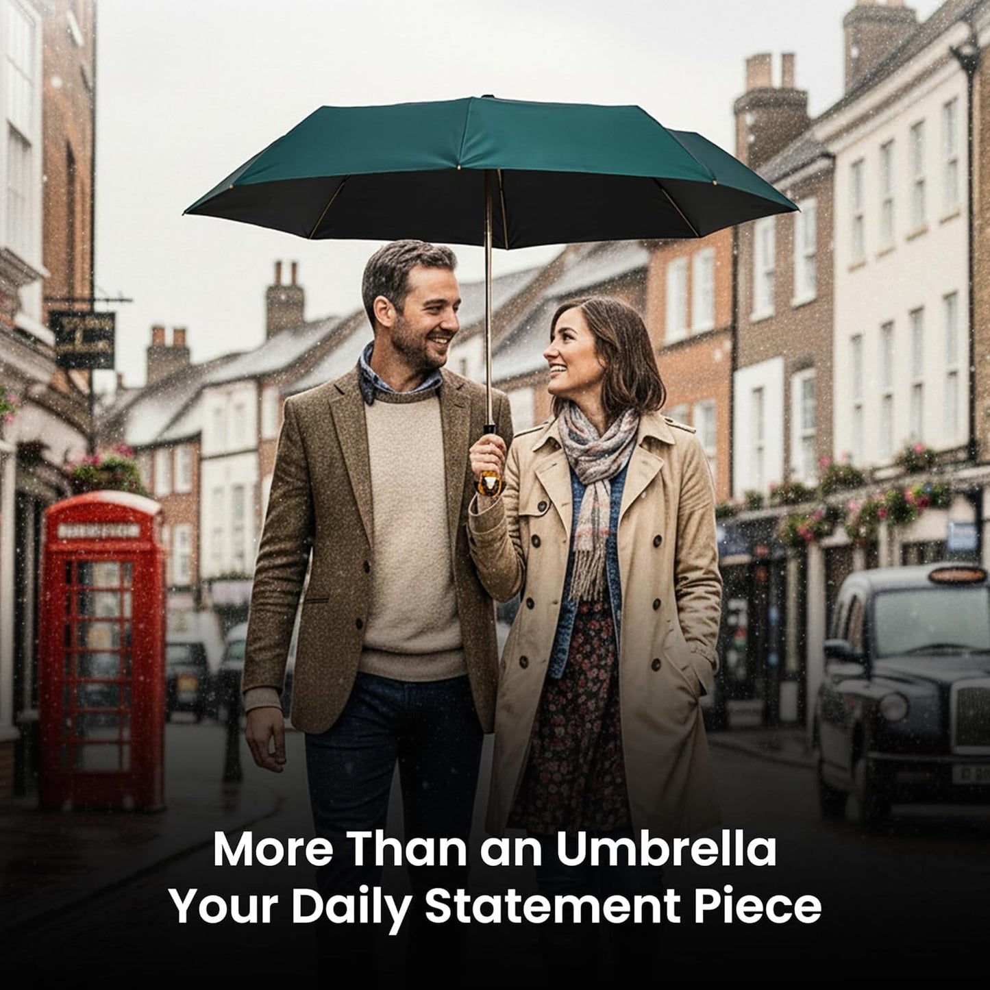 Handpainted Artisan Foldable Umbrella – Animal Lovers – Traditional Enamel Figurine – Fashion Umbrella – Unique Gift Idea – Compact & Windproof – Advanced UV Protection