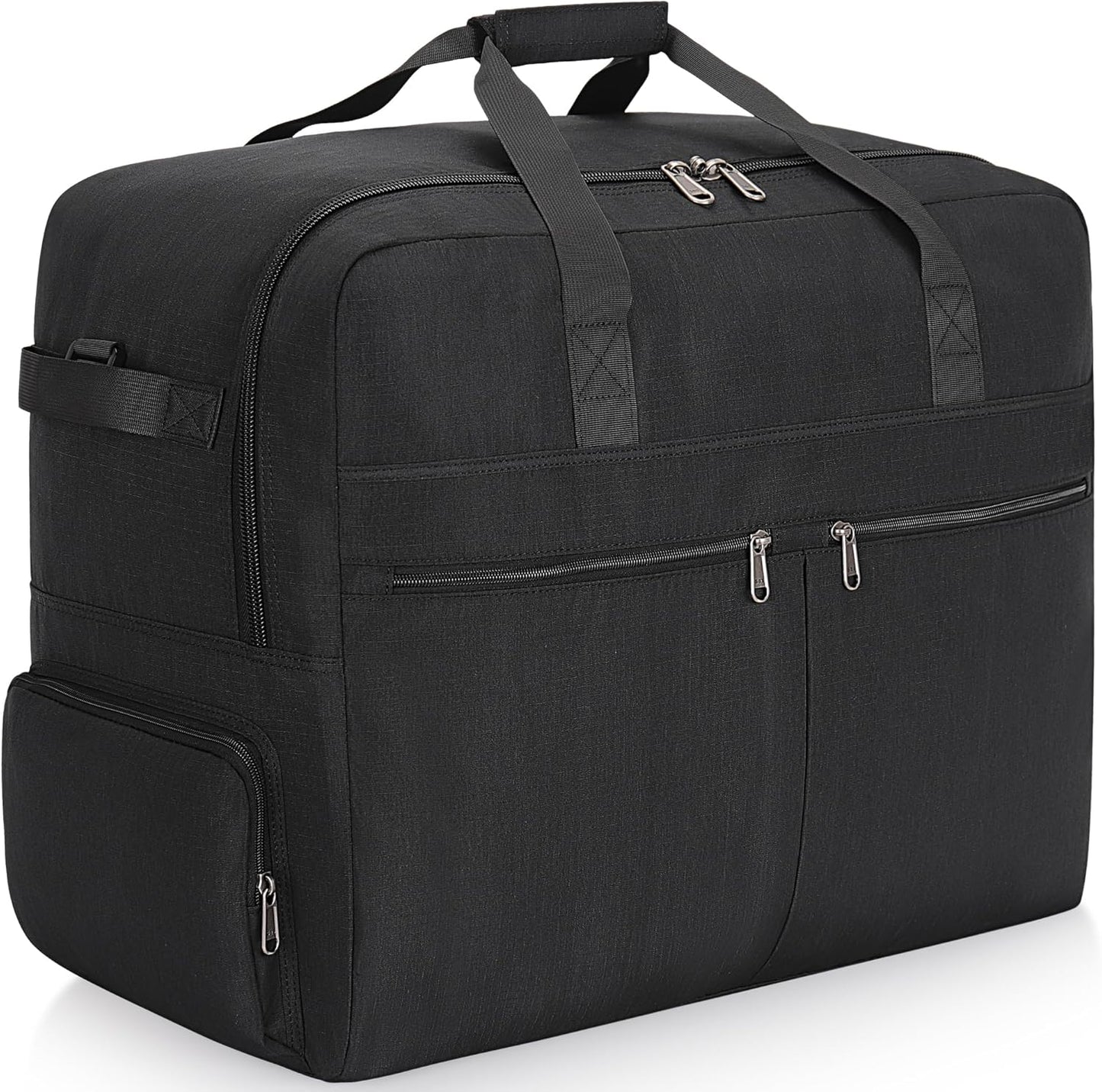 100L Foldable Large Travel Duffle Bag for Men and Women, Packable Duffel Bags with Shoe Compartment, Water Repellent & Tear Resistant (Black)