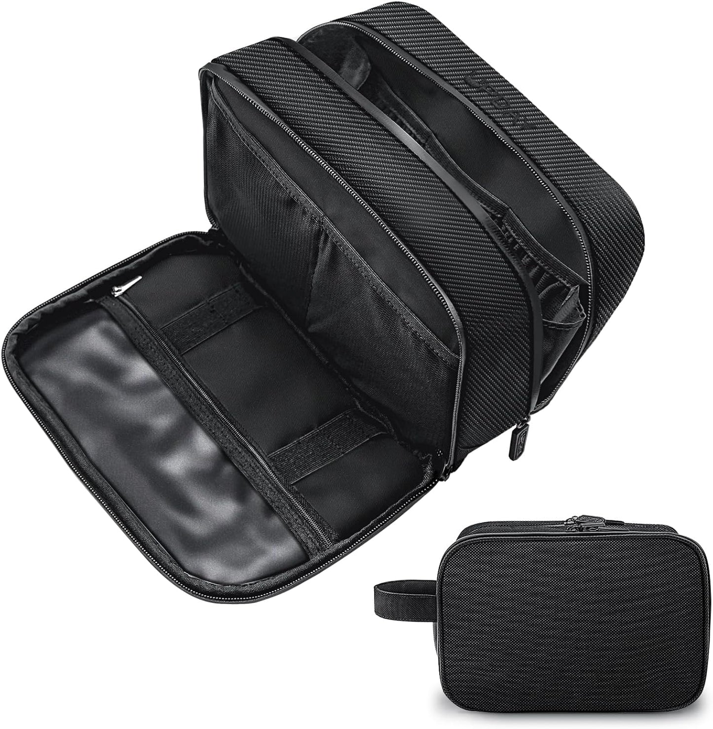 Toiletry Bag for Men, Travel Toiletry Organizer Hanging Dopp Kit, Water-Resistant Shaving Bag for Traveling Toiletries Accessories, Waterproof Mens Toiletry Travel Bag with 11 Compartments, Metal Hook