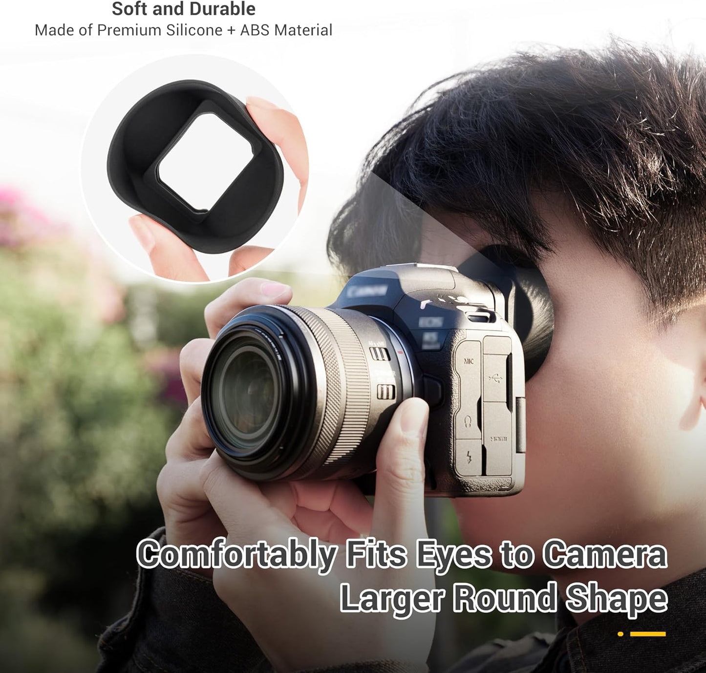 Extra Large EOS R5 Mark II Eyecup, Round Soft Silicon R5II Eye Cup Eyepiece Viewfinder Eyeshade Cover Special Designed for Canon EOS R5 Mark II Camera Replaces Canon ER-kE Rubber Eyecup (NOT fits R5)