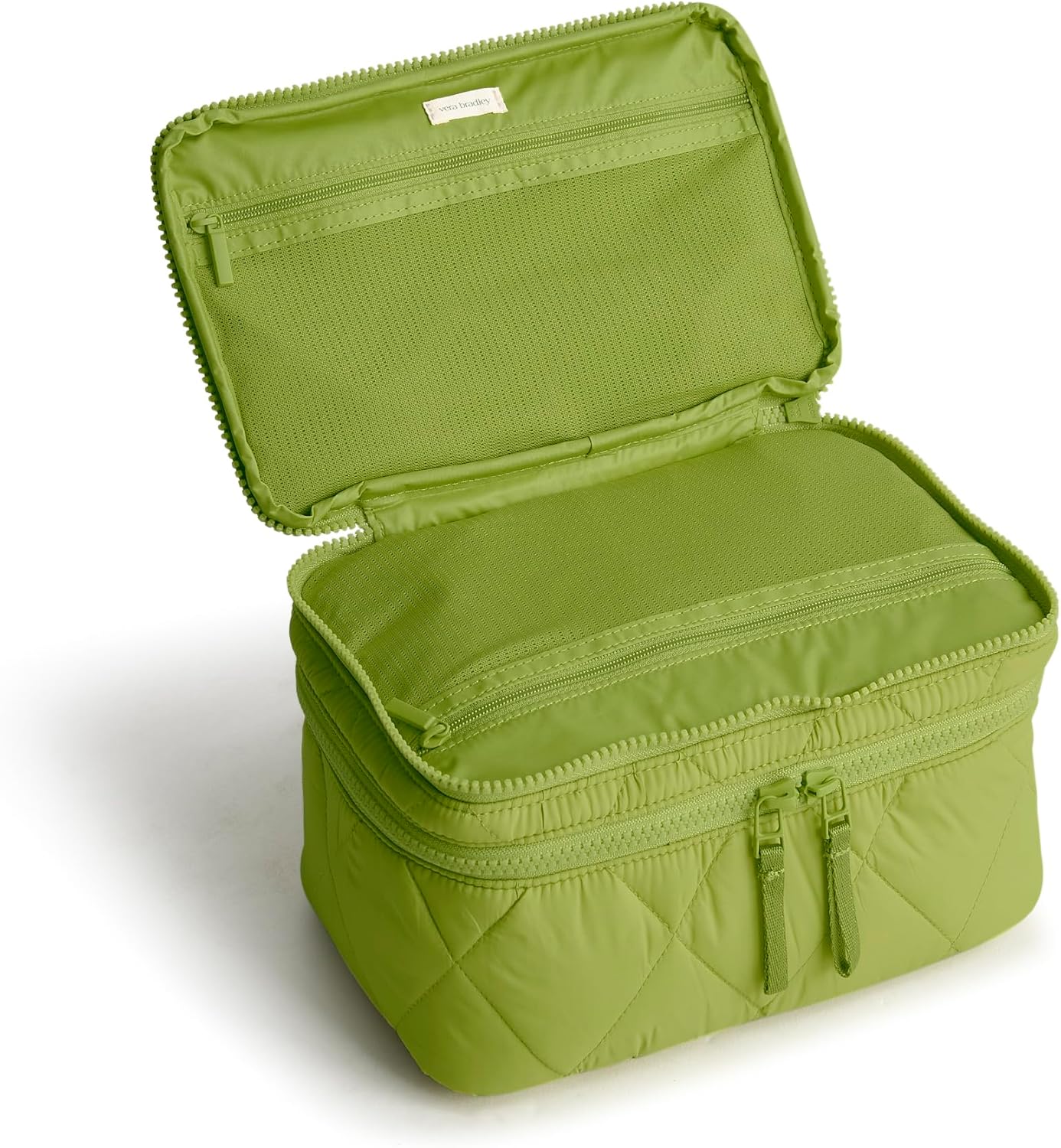 Vera Bradley Featherweight Brush Up Cosmetic Case, Spinach Green
