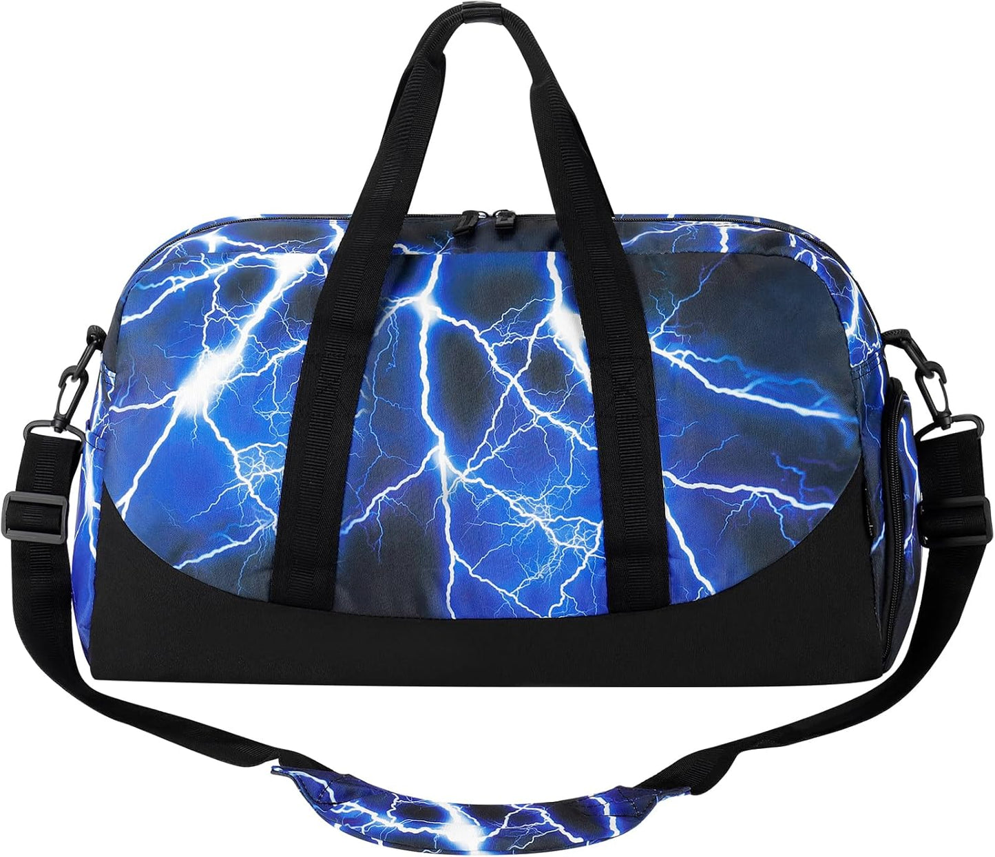 Choco Mocha Kids Duffle Bag Boys - Lightning Overnight Weekender Bags for Teen Boy Ages 9-12, Blue