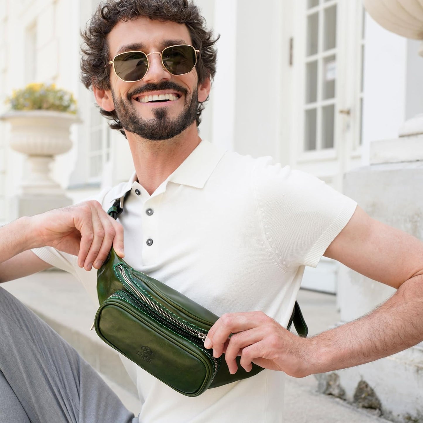 Leather Waist Pack | Belly Bag | Waist Bag| Leather Belt Bag | Leather Fanny Pack Handmade in Italy – Time Resistance