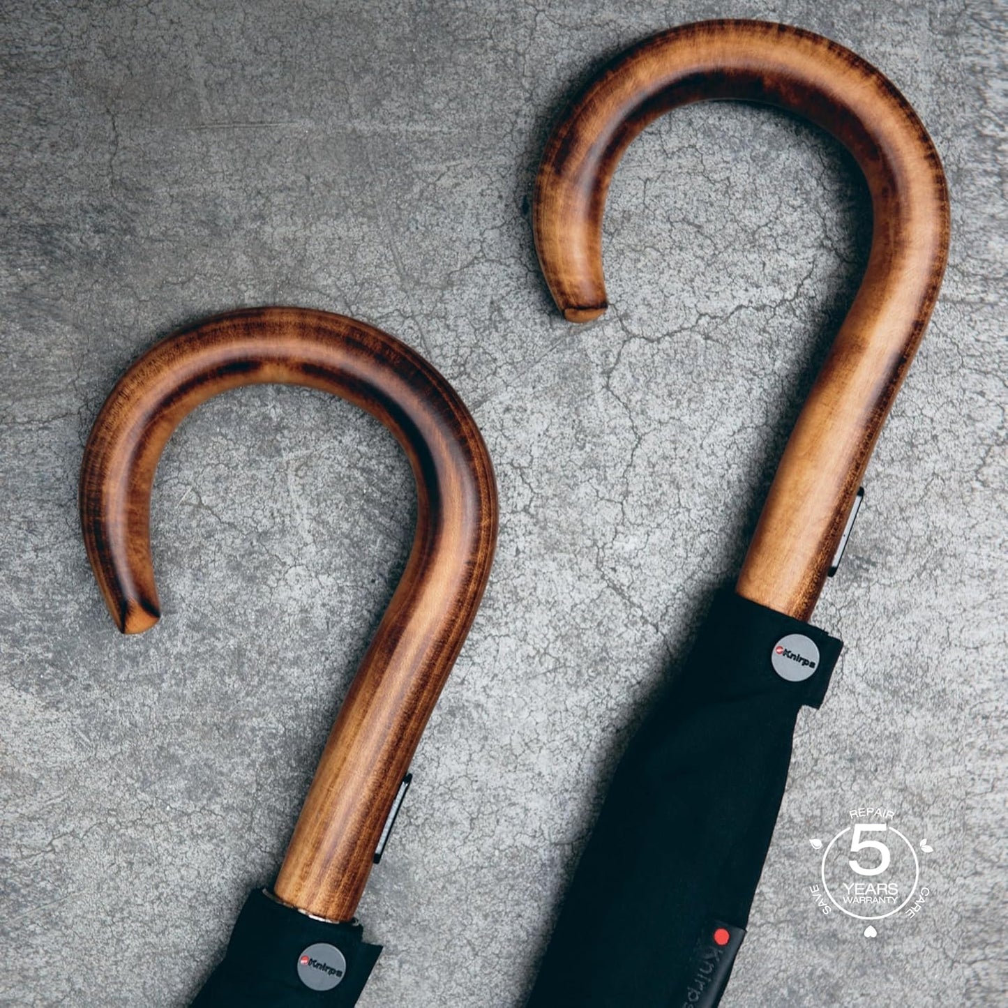 Knirps S.770 Long Automatic Stick Umbrella, Straight, Lightweight, Premium, Italian Maple Wood Handle