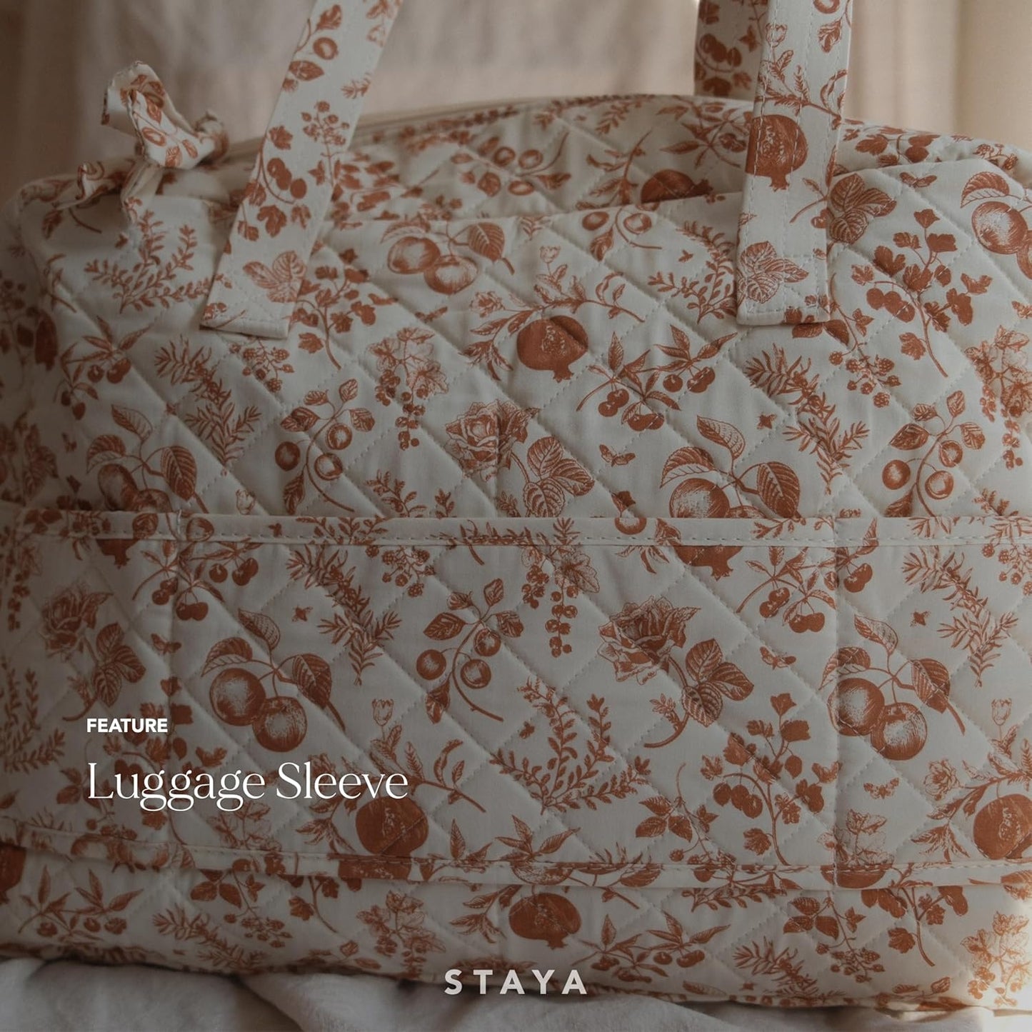 Staya Quilted Duffle Bag - Perfect Travel Companion, Quilted Weekender Bag for Women, (Peaches)