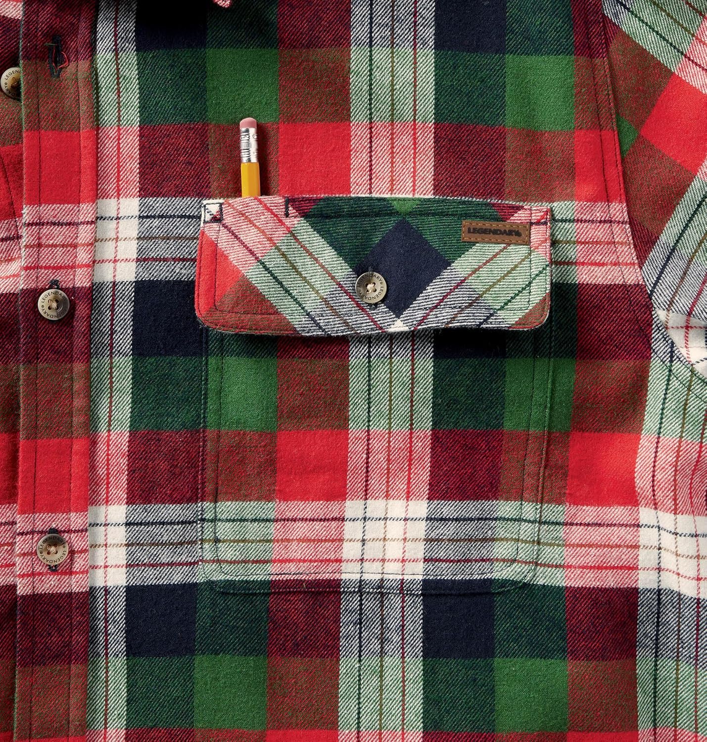 Legendary Whitetails Men's Flannel Shirt Long Sleeve Button Down 100% Cotton