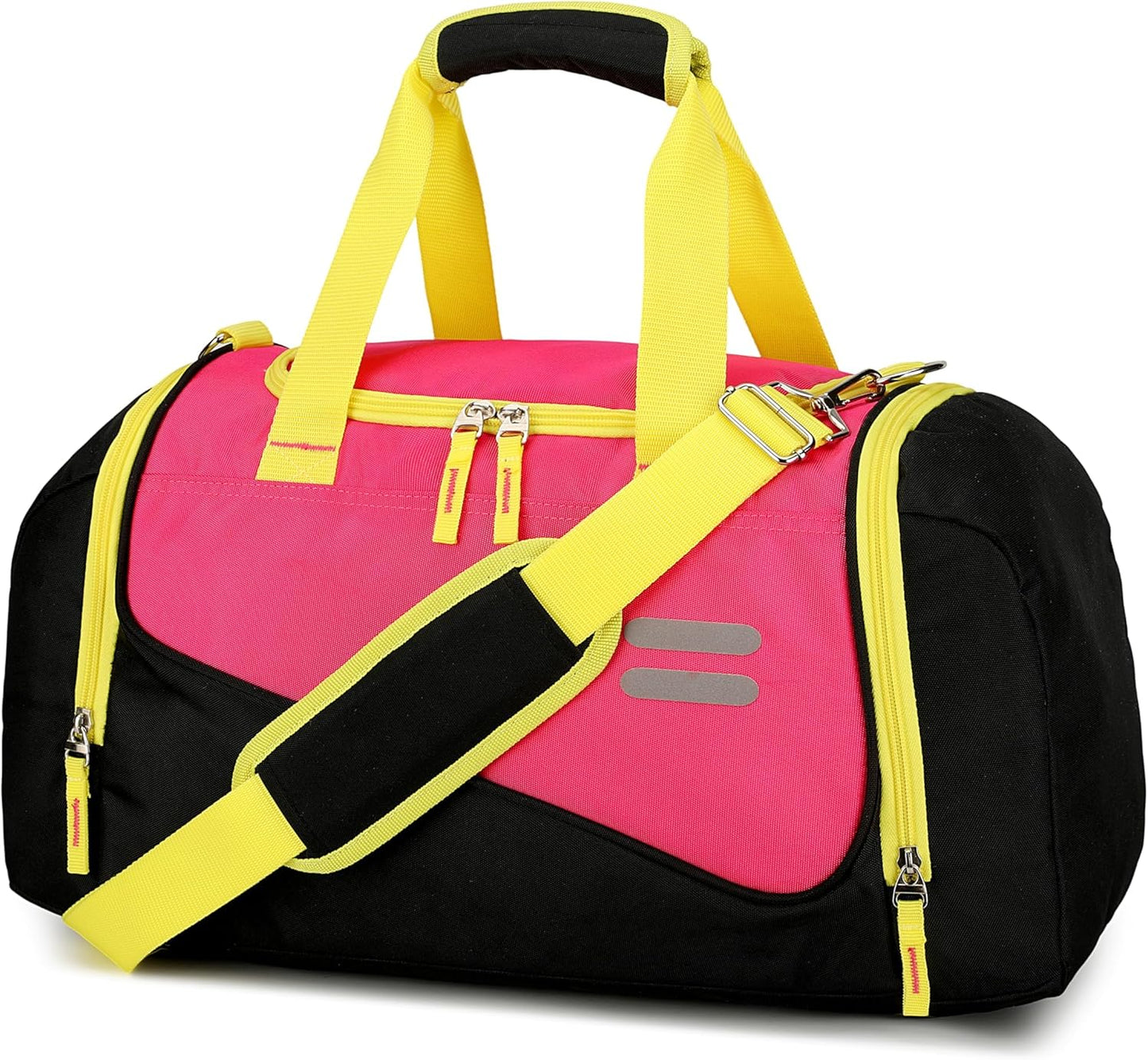Urbanstand Gym Bag for Men & Women - 40L Duffel Bag with Shoe Compartment, Carry On Weekender Water Resistant Duffle Bag for Travel, Sports, Fitness & Workout, Pink Yellow
