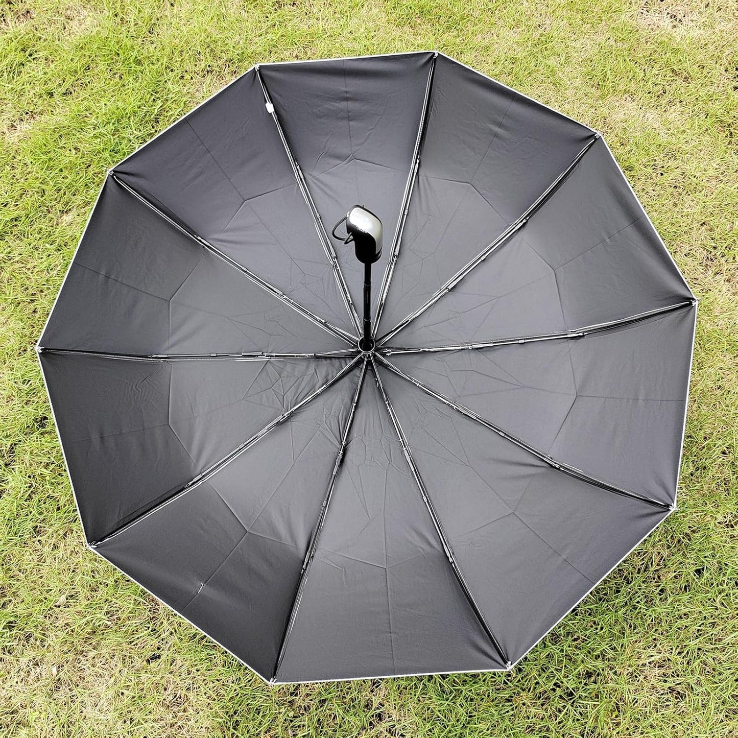 TradMall 2 Pack Travel Umbrella Windproof 46/56 Inches Large Canopy Reinforced Fiberglass Ribs Auto Open & Close