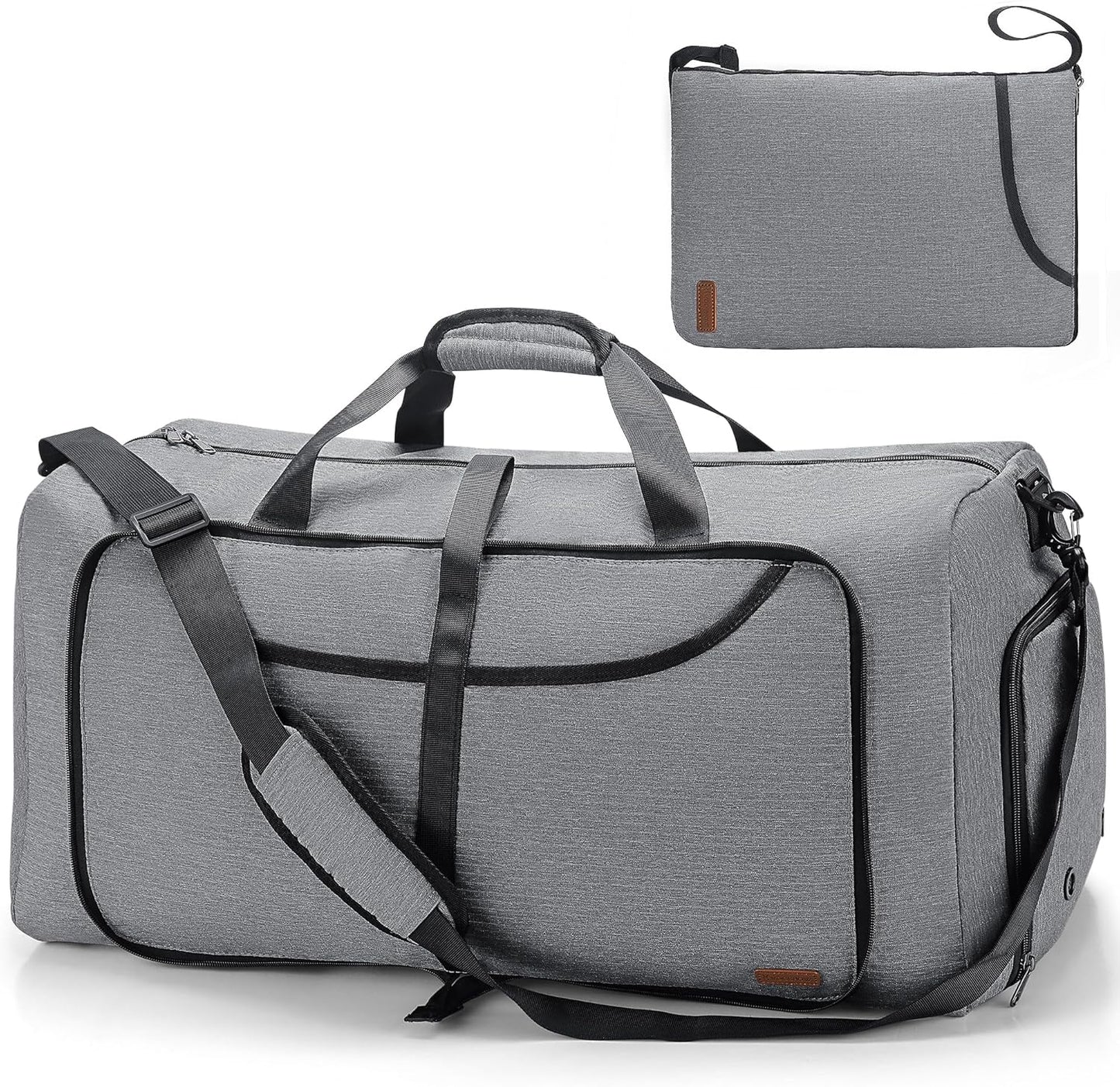 150L Duffle Bag for Travel, Extra Large Foldable Waterproof Travel Duffel Bags Weekender Overnight Bag for Men and Women with Shoe Compartment (Gray)