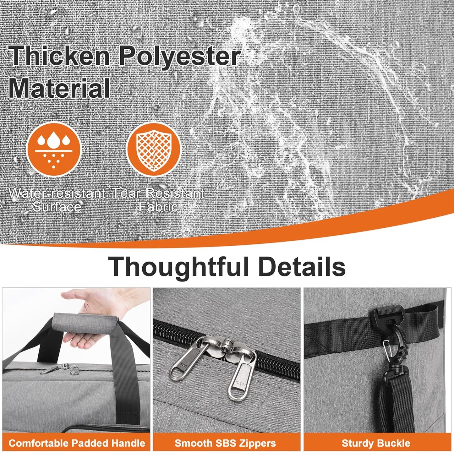 Large Travel Duffle Bag for Men Women, 80L 100L 120L Foldable Waterproof Duffle Bag, Packable Bag with Shoes Compartment for Overnight Gym Weekender Bag (Gray, 80L)