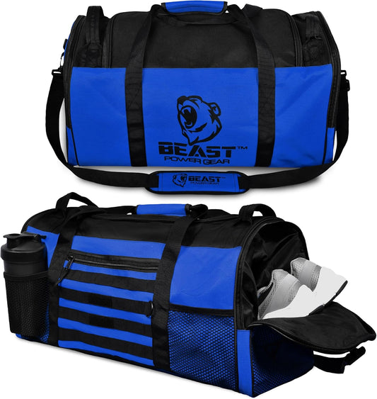 Duffle Gym Bag for Men & Women – Large Duffel Athletic Gym Boxing Bag with Shoes Compartment, Wet Pocket – Fitness,Workout,MMA,BJJ,Jiu Jitsu Gym Bag