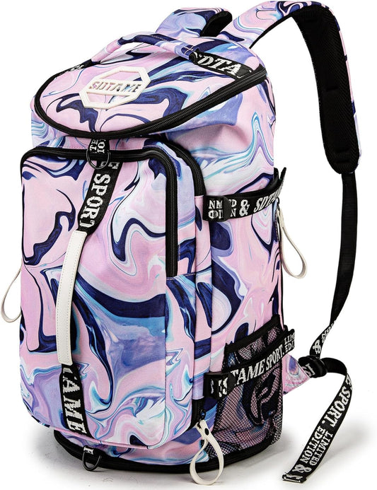 Gym Duffle Bag Backpack with Shoe Compartment,4 ways Travel Backpack for Women and Men,Multi-Functional Weekender bag with Waterproof Layer&Laptop Compartment for Fitness, Travel,Camping