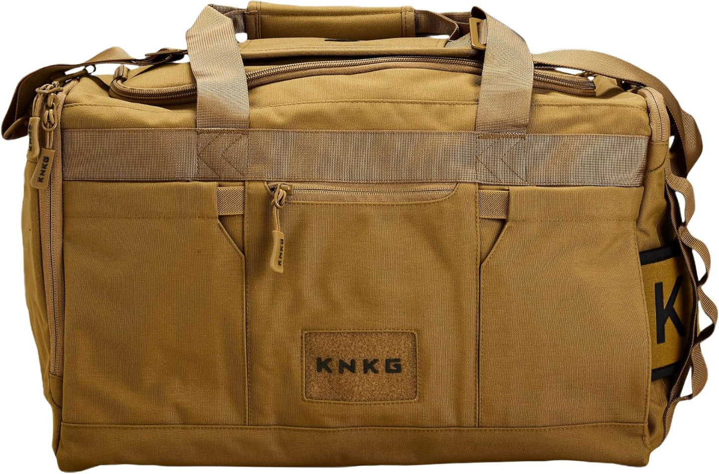 KNKG CORE Duffel Medium 35L - Gym Bag with Lifting Belt Attachment - Durable 500D Nylon, YKK Zippers - Desert