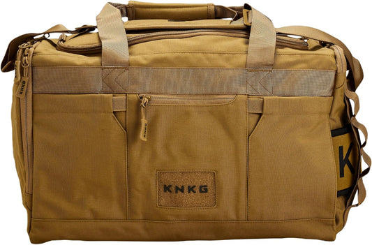 KNKG CORE Duffel Medium 35L - Gym Bag with Lifting Belt Attachment - Durable 500D Nylon, YKK Zippers - Desert