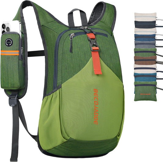 15L Small Hiking Backpack for Men Women Foldable Packable Back Pack Ultralight Hiking Daypack for Travel Camping Outdoor, Olive Green