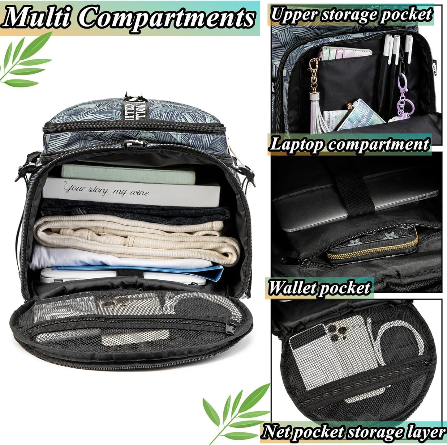 Gym Duffle Bag Backpack with Shoe Compartment,4 ways Travel Backpack for Women and Men,Multi-Functional Weekender bag with Waterproof Layer&Laptop Compartment for Fitness, Travel,Camping