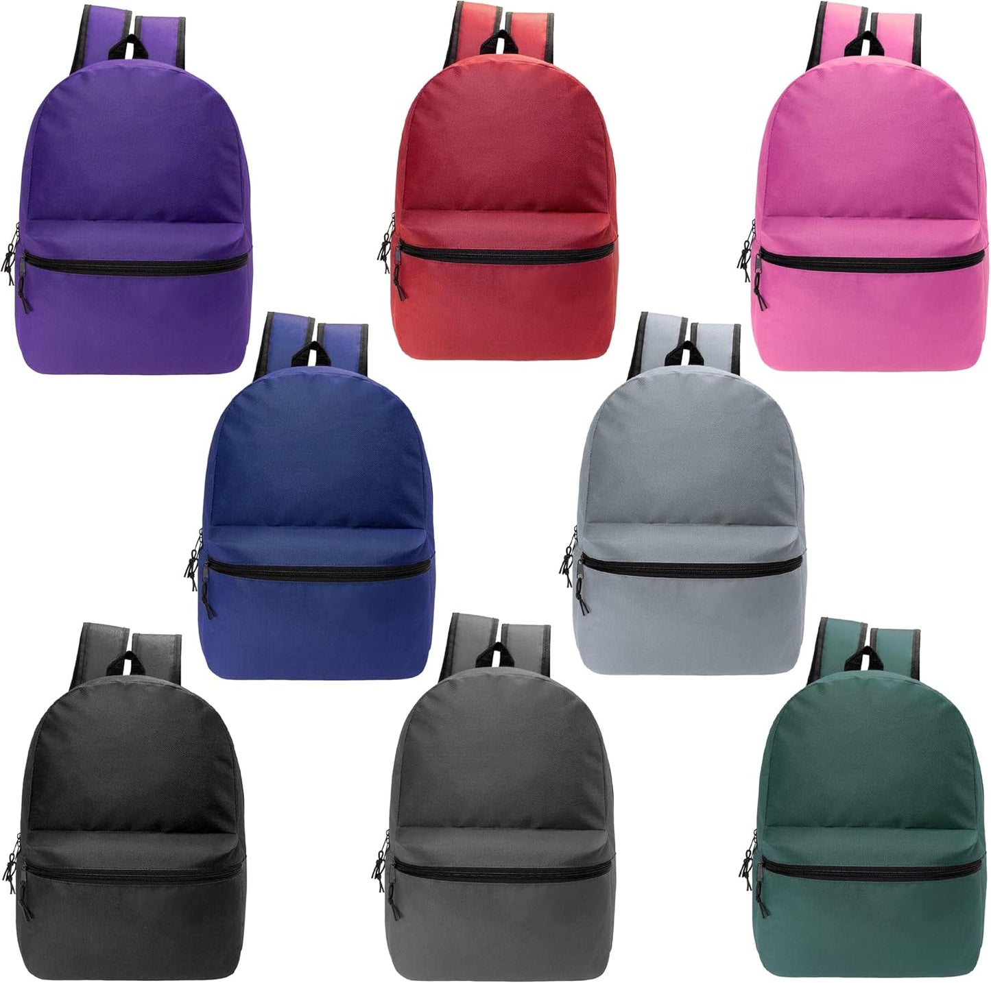 17" School Backpacks for Kids - Backpacks in Bulk for Elementary, Middle, and High School Students in Assorted Colors