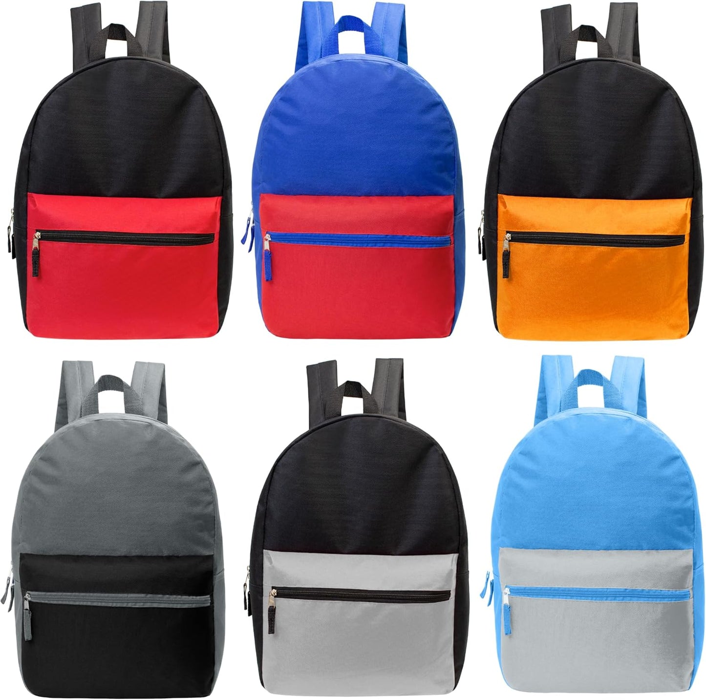 17" School Backpacks for Kids - Backpacks in Bulk for Elementary, Middle, and High School Students in Assorted Colors