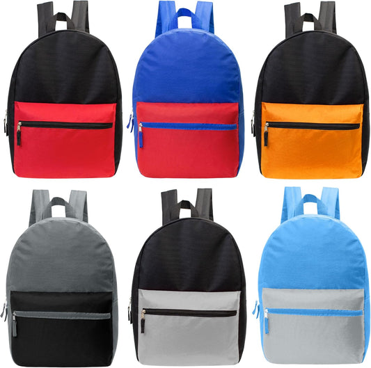 17" School Backpacks for Kids - Backpacks in Bulk for Elementary, Middle, and High School Students in Assorted Colors