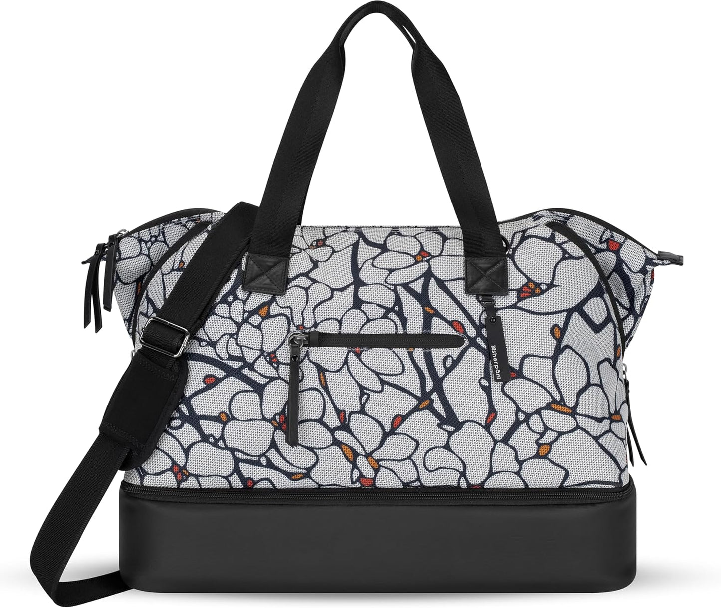 Sherpani Boston, Anti-Theft Weekender Bags,Travel Duffel Bag for Women, Carry On Tote Bag with Removable Shoe Bottom Compartment, Metal Hardware