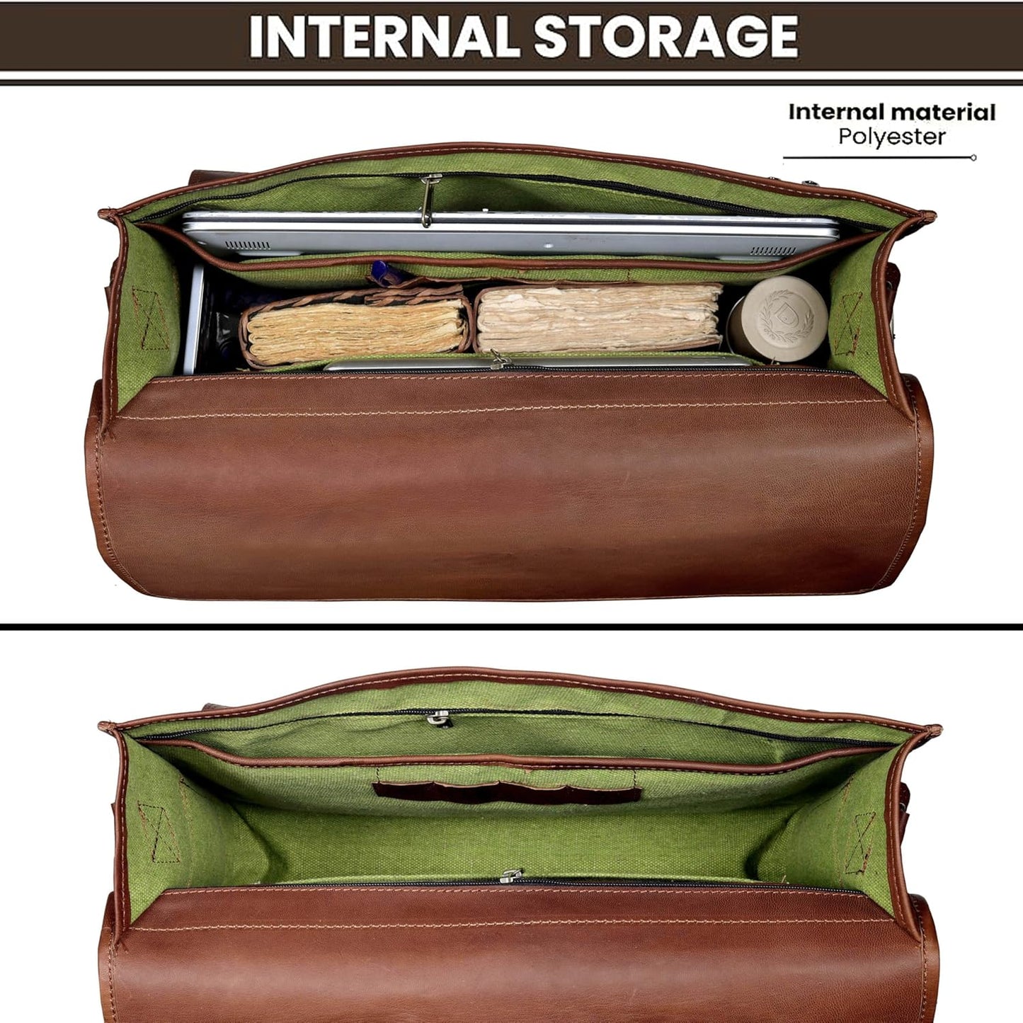 18 Inch Buffalo Leather Laptop Briefcase for Men Vintage Handmade Leather Messenger Bag for Work, Travel & Business – Rustic Brown Full Grain” Best Computer Satchel School distressed Bag