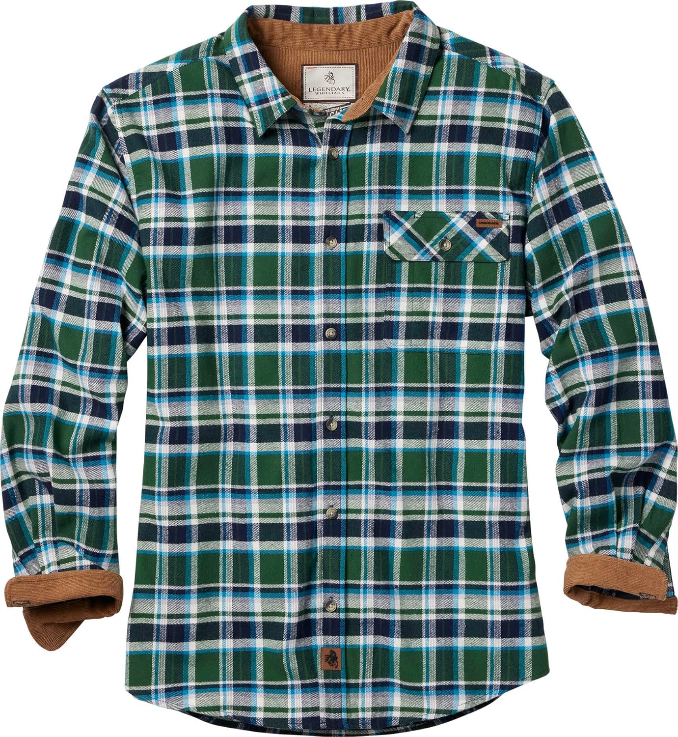 Legendary Whitetails Men's Flannel Shirt Long Sleeve Button Down 100% Cotton