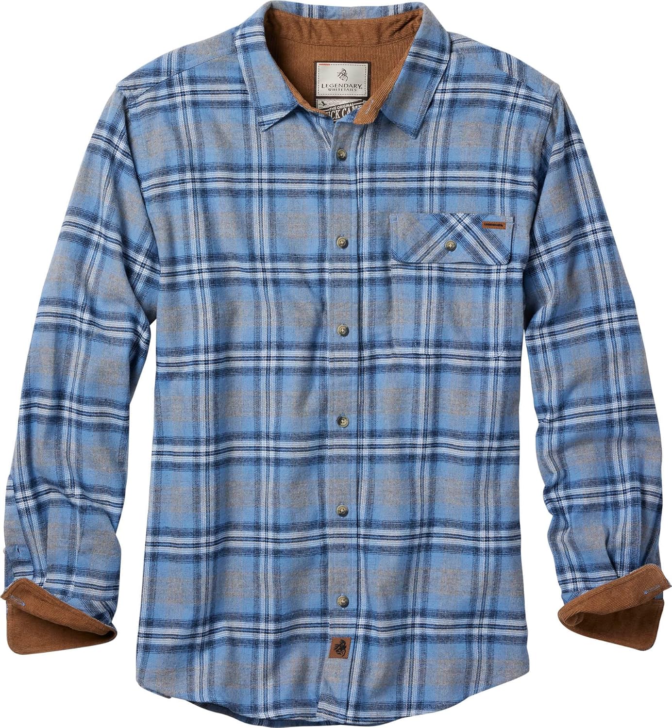 Legendary Whitetails Men's Flannel Shirt Long Sleeve Button Down 100% Cotton