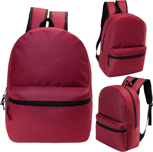 17" School Backpacks for Kids - Backpacks in Bulk for Elementary, Middle, and High School Students in Assorted Colors