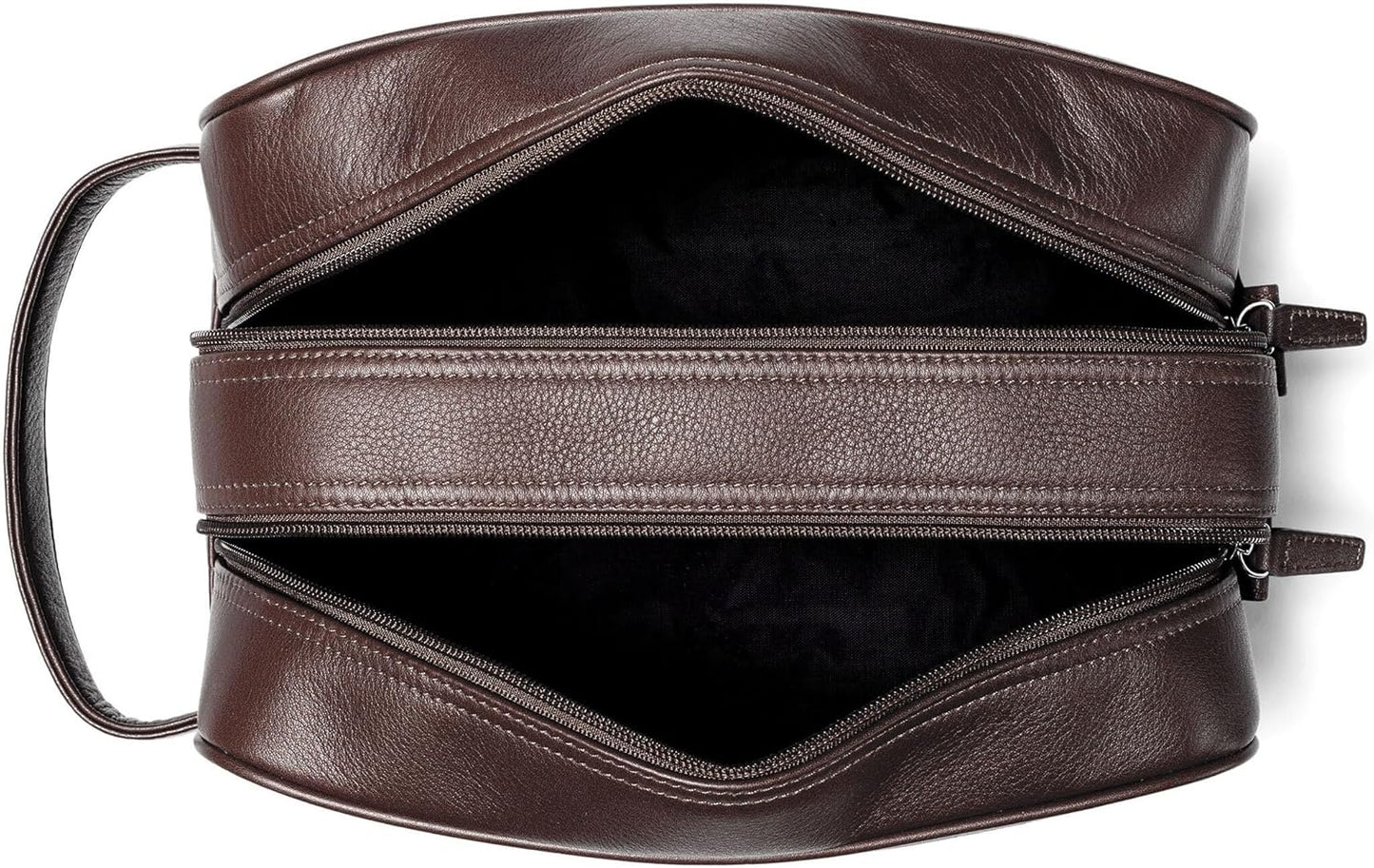 Leatherology Brown Double Zip Toiletry Bag