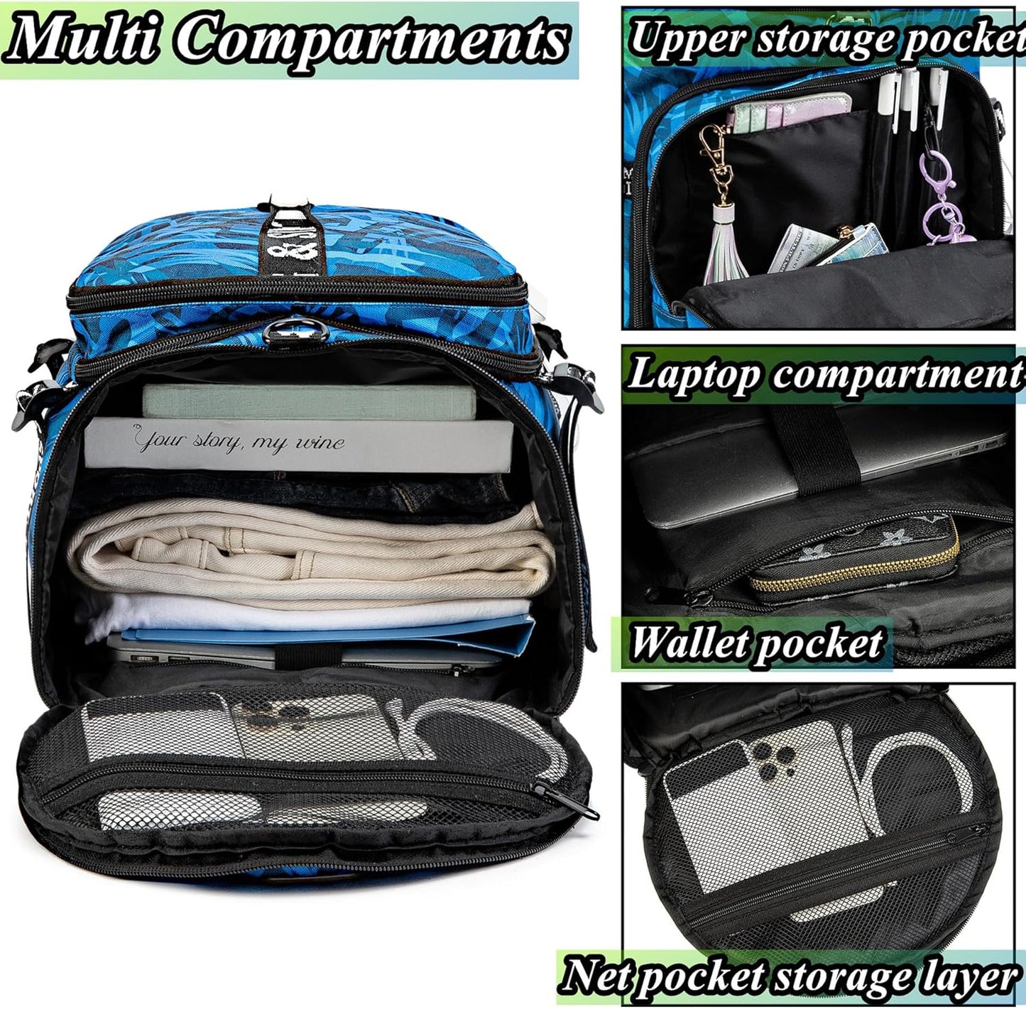 Gym Duffle Bag Backpack with Shoe Compartment,4 ways Travel Backpack for Women and Men,Multi-Functional Weekender bag with Waterproof Layer&Laptop Compartment for Fitness, Travel,Camping