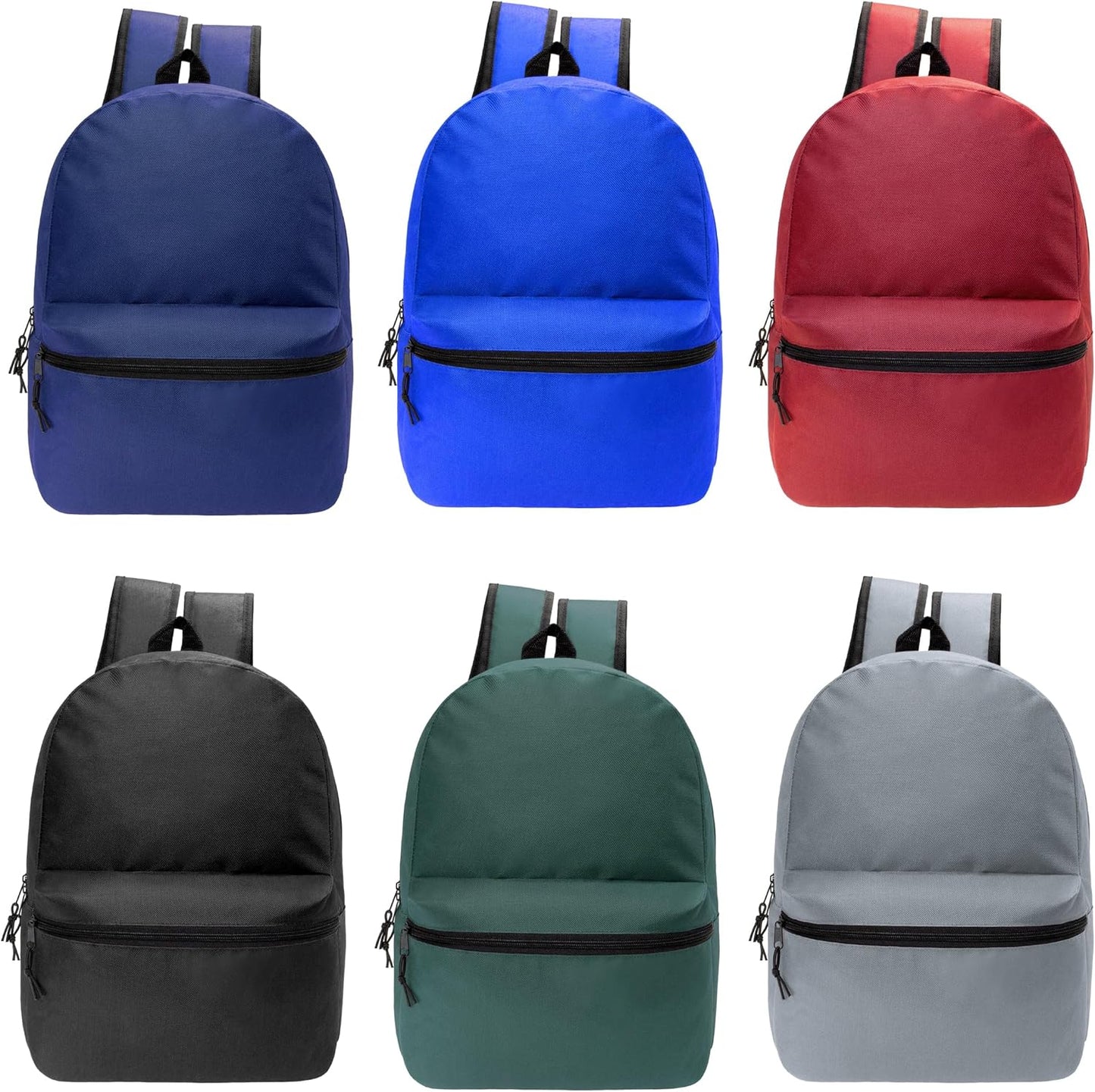 17" School Backpacks for Kids - Backpacks in Bulk for Elementary, Middle, and High School Students in Assorted Colors