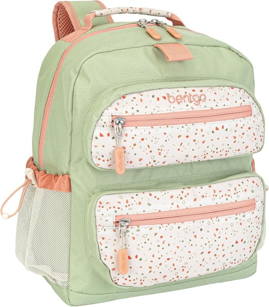 Bentgo Kids Backpack (Whimsy & Wonder Collection) - Lightweight 14’’ for School, Travel & Daycare - Ideal for Kids 4+, Durable & Water-Resistant, Roomy Interior, Loop for Lunch Bag (Geo Speckle)