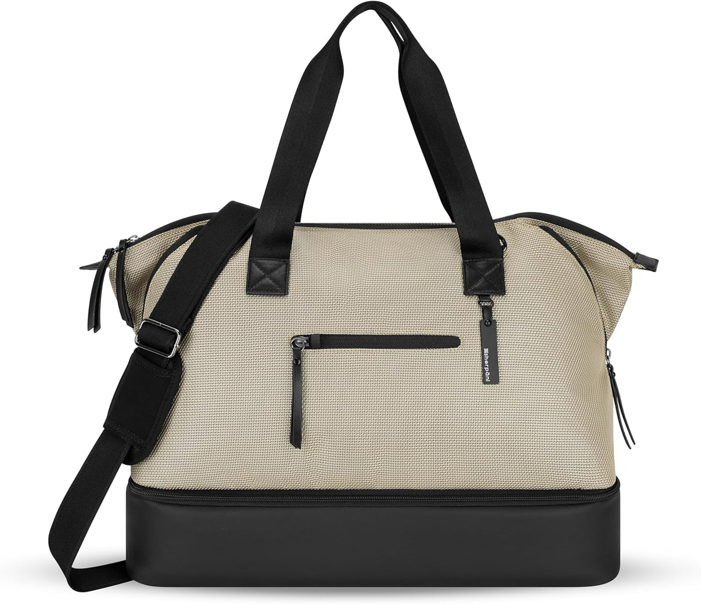 Sherpani Boston, Anti-Theft Weekender Bags,Travel Duffel Bag for Women, Carry On Tote Bag with Removable Shoe Bottom Compartment, Metal Hardware