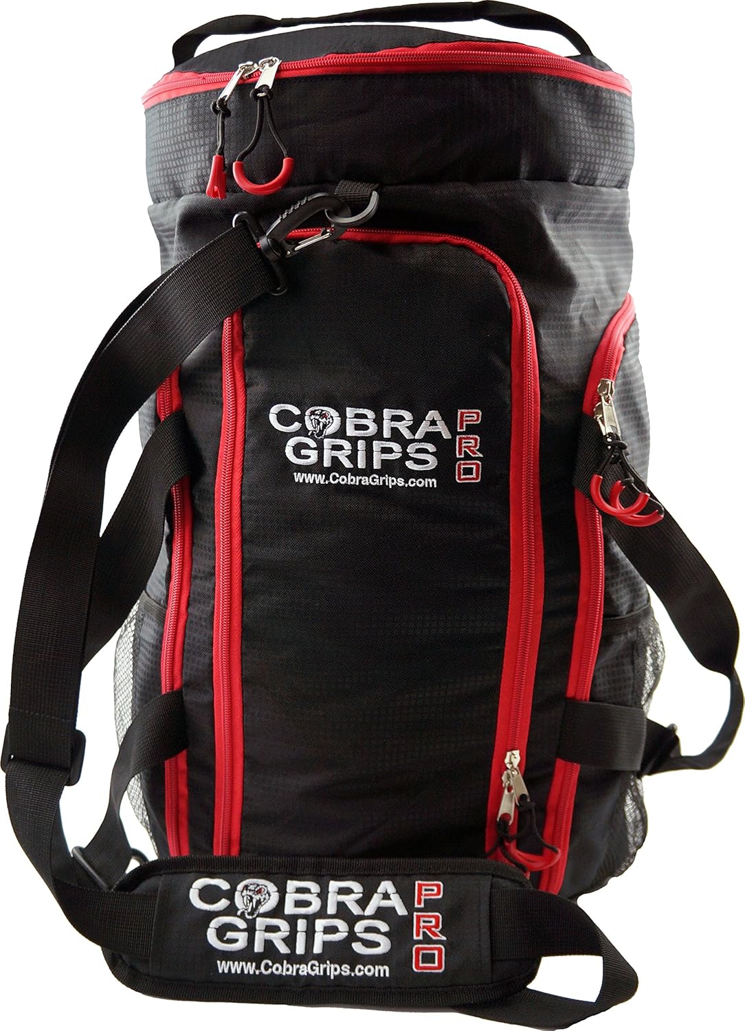 Grip Power Pads Best Travel Foldable Sports Duffel Bag Luggage Water Resistant Wet/Dry Nylon Gym Handbag Lightweight Backpack Gym Tote (Red, 24” by 14”)