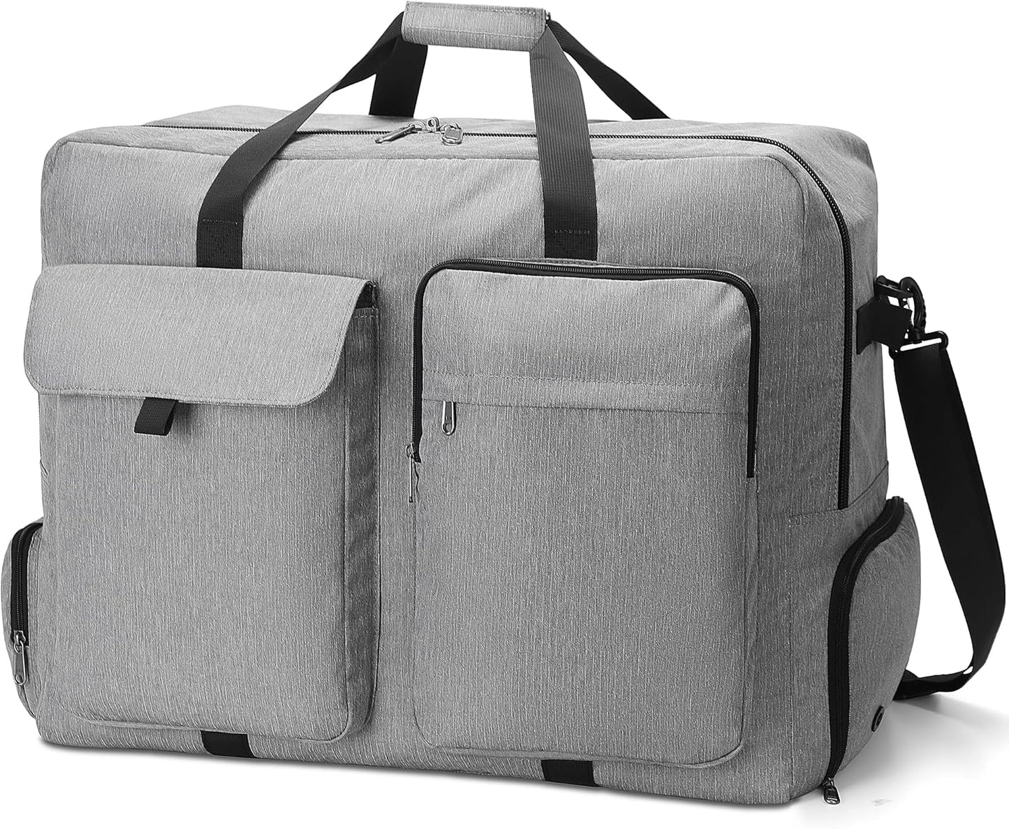 Large Travel Duffle Bag for Men Women, 80L 100L 120L Foldable Waterproof Duffle Bag, Packable Bag with Shoes Compartment for Overnight Gym Weekender Bag (Gray, 80L)