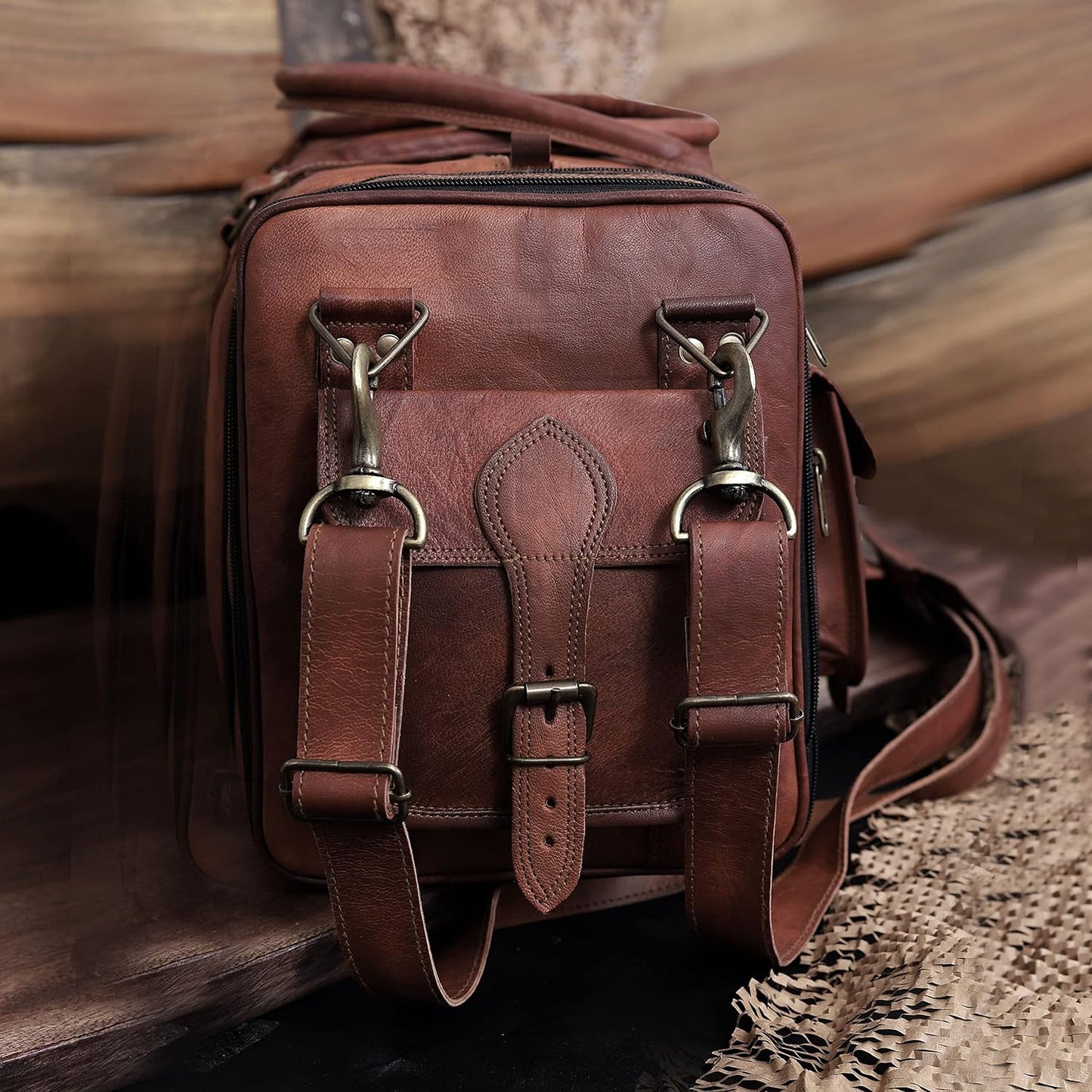 Genuine Leather Duffle Bag 24 Inch Handmade Vintage Travel Case Luggage Bags for Men, Overnight Carry On Duffel Bag Medium Weekender Gym Bag for Men and Women