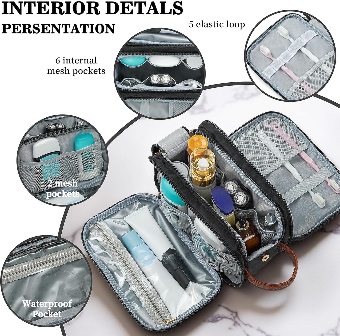 YOOLIFE Travel Toiletry Bag for Women - Gifts for Women Teen Girls, Personalized Initial Makeup Cosmetic Bag Sister Daughter Birthday Teacher Appreciation Gifts Letter D Pink