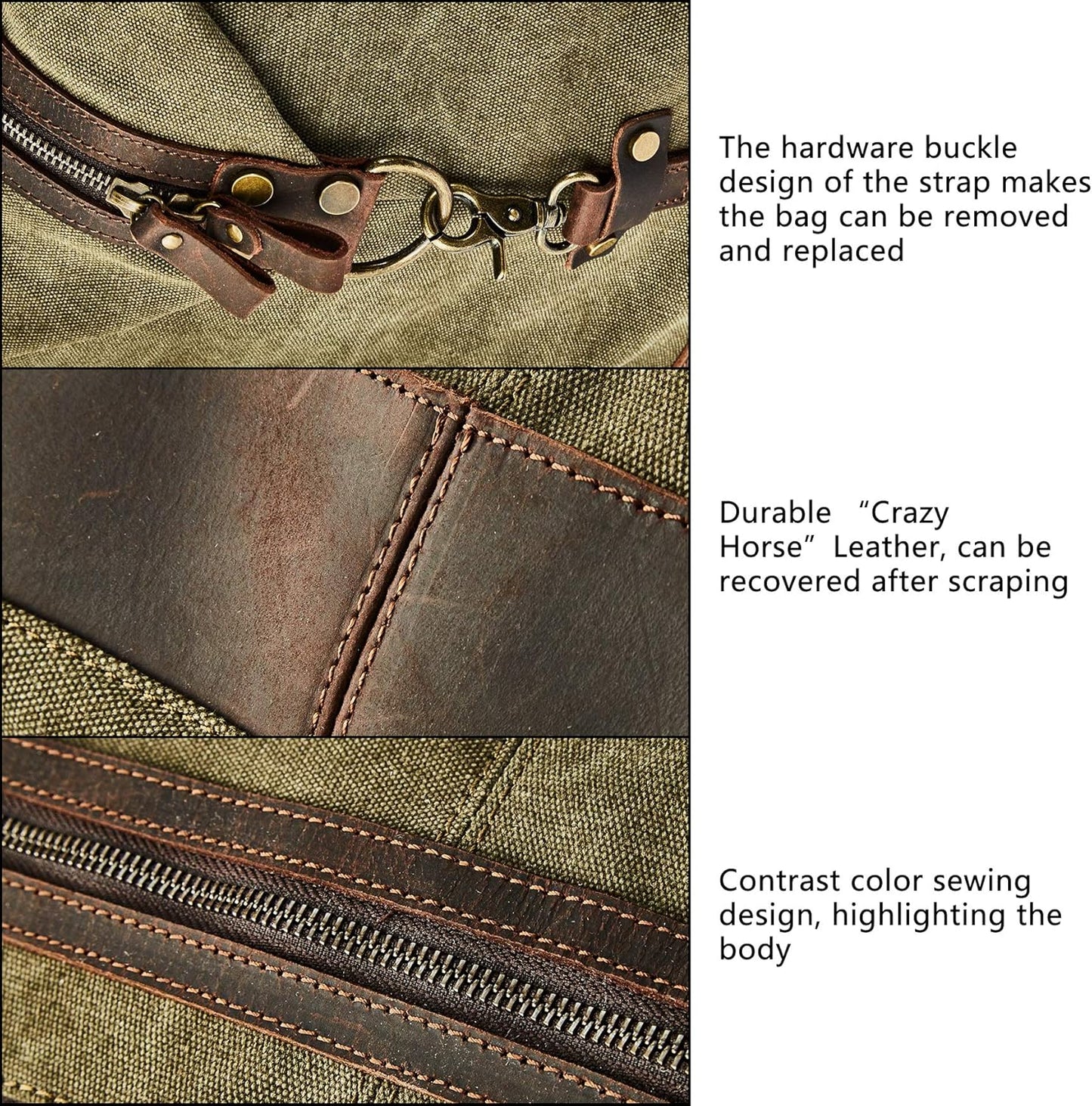 Oversized Canvas Genuine Leather Trim Travel Tote Duffel Shoulder Weekend Bag Weekender Overnight Carryon Handbag