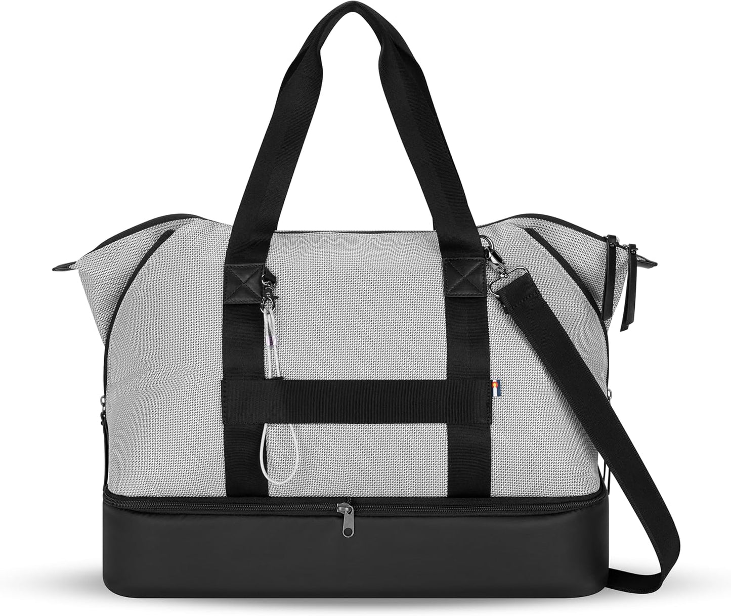 Sherpani Boston, Anti-Theft Weekender Bags,Travel Duffel Bag for Women, Carry On Tote Bag with Removable Shoe Bottom Compartment, Metal Hardware