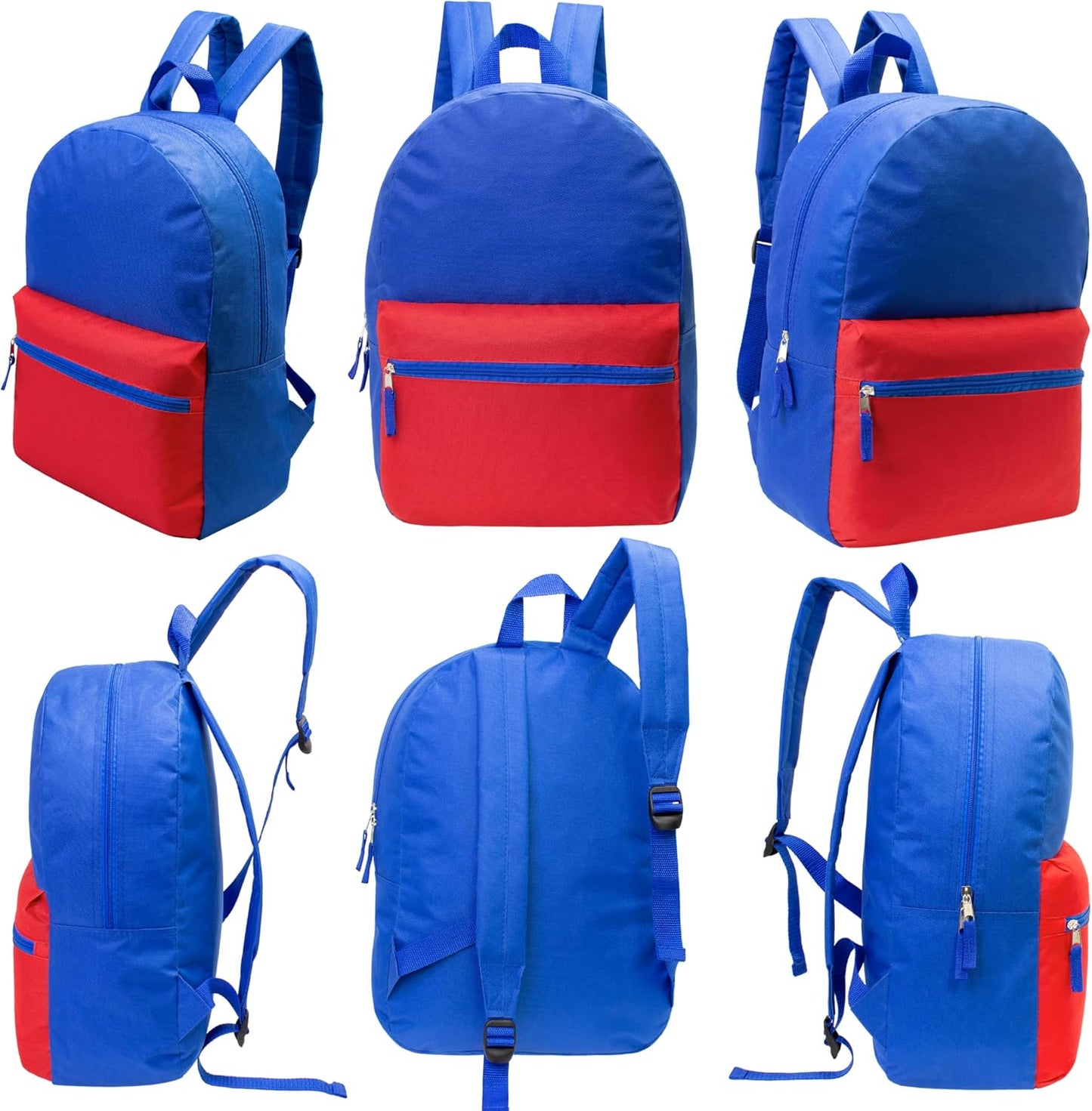 17" School Backpacks for Kids - Backpacks in Bulk for Elementary, Middle, and High School Students in Assorted Colors