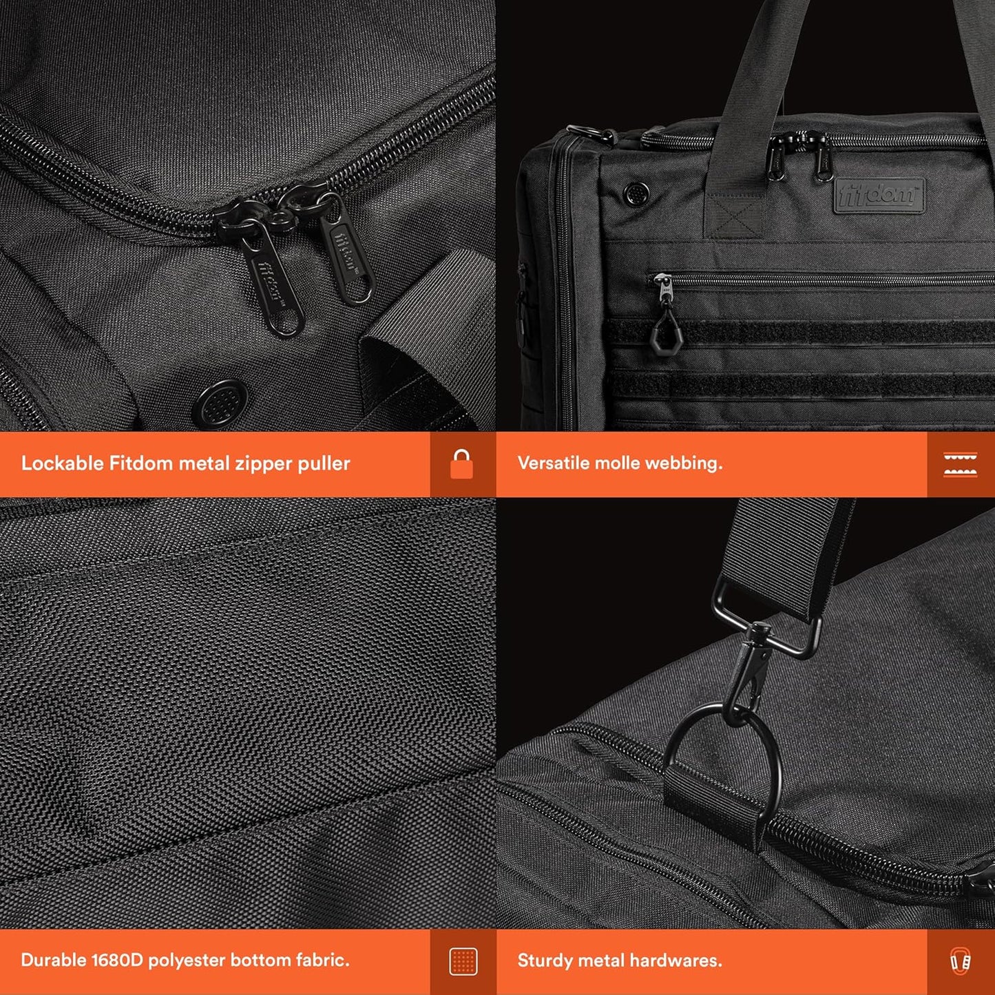 Fitdom Sneaker Bag for Travel, Sneakerhead gift, Sneaker Duffle Outdoor Sports Gym Bag, A Multi-functional Duffel Bag with 3 Adjustable Dividers, & Shoulder Strap. TSA Carry-On Size Approved